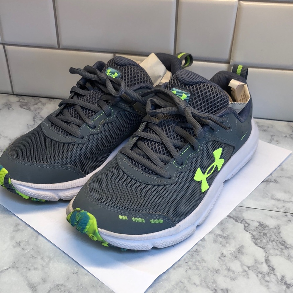 Under Armour Kids Gray and Green Shoes